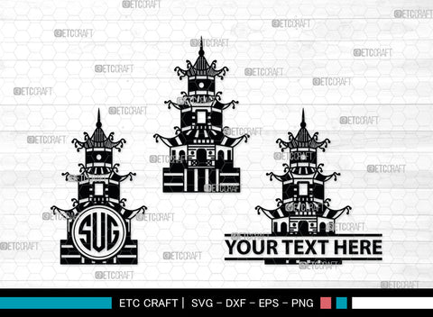 Chinese Building Monogtam, Chinese Building Silhouette, Building Of Chinese SVG, Chinese Building Svg, Pagoda Svg, Pagoda Tower Svg, Temple Svg, SB00018 SVG ETC Craft 