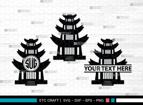 Chinese Building Monogtam, Chinese Building Silhouette, Building Of Chinese SVG, Chinese Building Svg, Pagoda Svg, Pagoda Tower Svg, Temple Svg, SB00018 SVG ETC Craft 