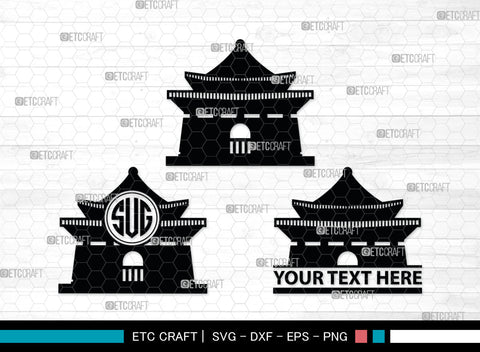 Chinese Building Monogtam, Chinese Building Silhouette, Building Of Chinese SVG, Chinese Building Svg, Pagoda Svg, Pagoda Tower Svg, Temple Svg, SB00018 SVG ETC Craft 