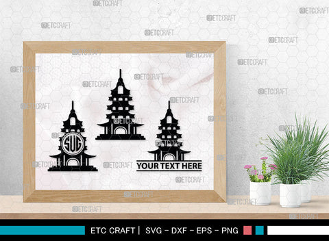 Chinese Building Monogtam, Chinese Building Silhouette, Building Of Chinese SVG, Chinese Building Svg, Pagoda Svg, Pagoda Tower Svg, Temple Svg, SB00018 SVG ETC Craft 