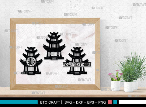 Chinese Building Monogtam, Chinese Building Silhouette, Building Of Chinese SVG, Chinese Building Svg, Pagoda Svg, Pagoda Tower Svg, Temple Svg, SB00018 SVG ETC Craft 