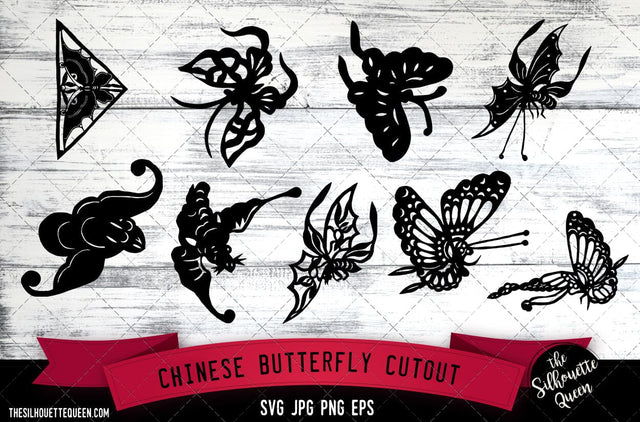 Chinese Butterfly Cutout SVG -Vector Art Commercial & Personal Use- Cricut,Silhouette,Cameo,Vinyl Cut SVG Loveleen Kaur 