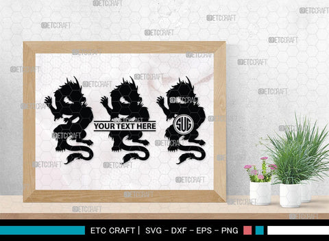 Chinese Dragon Monogram, Chinese Dragon Silhouette, Chinese Dragon SVG, Flying Dragon Svg, Dragon Svg, Draco Dragon Svg, SB00239 SVG ETC Craft 