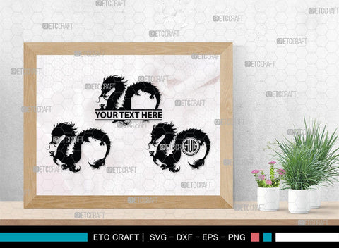 Chinese Dragon Monogram, Chinese Dragon Silhouette, Chinese Dragon SVG, Flying Dragon Svg, Dragon Svg, Draco Dragon Svg, SB00239 SVG ETC Craft 