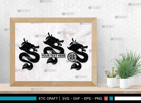 Chinese Dragon Monogram, Chinese Dragon Silhouette, Chinese Dragon SVG, Flying Dragon Svg, Dragon Svg, Draco Dragon Svg, SB00239 SVG ETC Craft 