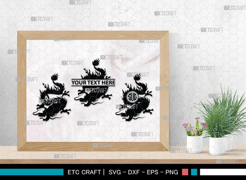 Chinese Dragon Monogram, Chinese Dragon Silhouette, Chinese Dragon SVG, Flying Dragon Svg, Dragon Svg, Draco Dragon Svg, SB00239 SVG ETC Craft 