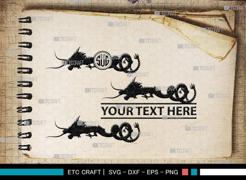 Chinese Dragon Monogram, Chinese Dragon Silhouette, Chinese Dragon SVG, Flying Dragon Svg, Dragon Svg, Draco Dragon Svg, SB00239 SVG ETC Craft 