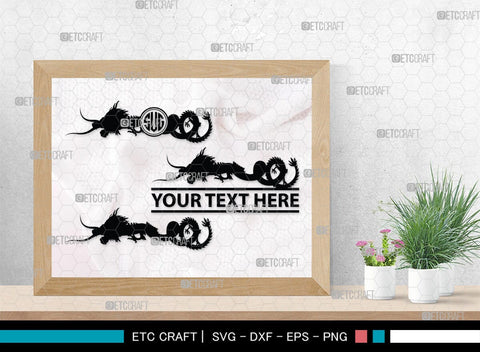 Chinese Dragon Monogram, Chinese Dragon Silhouette, Chinese Dragon SVG, Flying Dragon Svg, Dragon Svg, Draco Dragon Svg, SB00239 SVG ETC Craft 