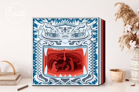 Chinese Dragon Multilayer Cut Template Chinese New Year SVG LaserCutano 