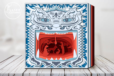 Chinese Dragon Multilayer Cut Template Chinese New Year SVG LaserCutano 