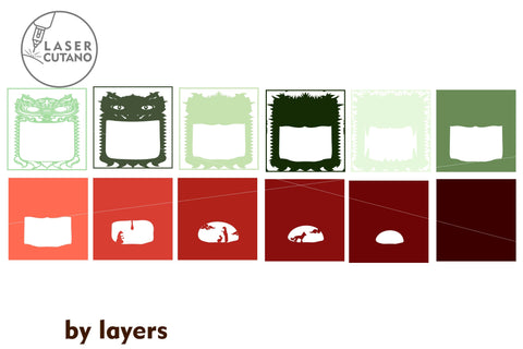 Chinese Dragon Multilayer Cut Template Chinese New Year SVG LaserCutano 