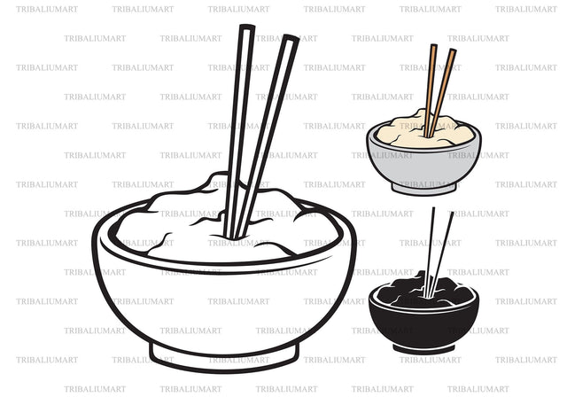 Chinese Food and Chopsticks SVG TribaliumArtSF 