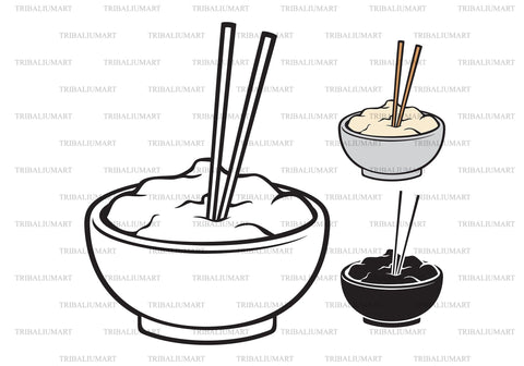 Chinese Food and Chopsticks SVG TribaliumArtSF 