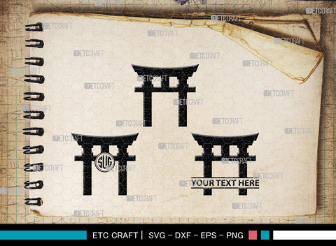 Chinese Gate Monogram, Chinese Gate Silhouette, Chinese Gate SVG, Chinese Svg, Torii Gate Svg, Gate Svg, SB00021 SVG ETC Craft 