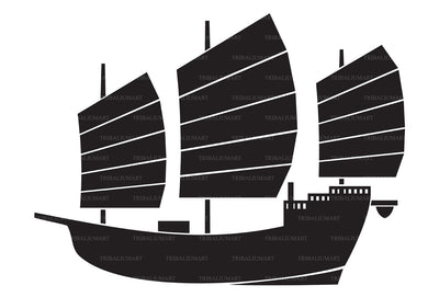 Chinese junk ship SVG TribaliumArtSF 