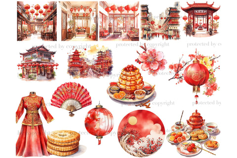Chinese New Year Clipart | Celestial Clipart SVG GlamArtZhanna 