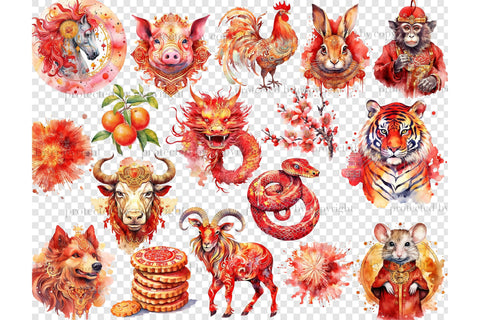 Chinese New Year Clipart | Celestial Clipart SVG GlamArtZhanna 