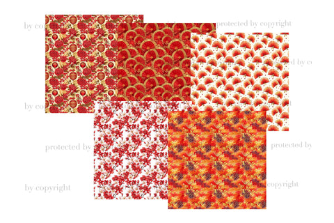 Chinese New Year Digital Papers | China Background Digital Pattern GlamArtZhanna 