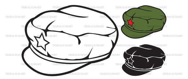 Chinese red star cap SVG TribaliumArtSF 