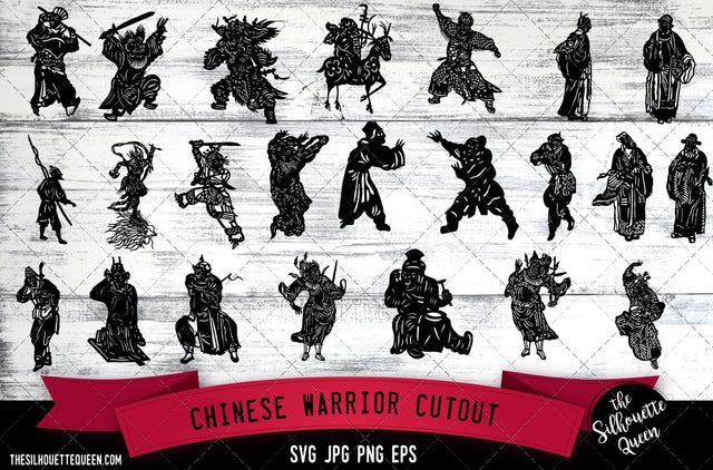 Chinese warrior cutout SVG -Vector Art Commercial & Personal Use- Cricut,Silhouette,Cameo,Vinyl Cut SVG Loveleen Kaur 