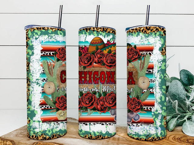 Chingona Como Mi Madre 20oz Skinny Tumbler Png, Chingona Design, Mexican Chingona Png, Rose Tumbler Png, Leopard Tumbler, Flower Tumbler Sublimation iStyleDesign 