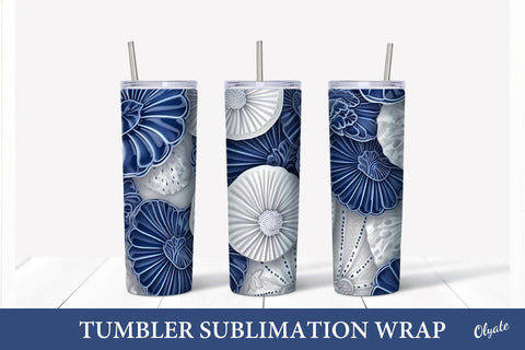 Chinoiserie Porcelain Tumbler Design. Tumbler Shell PNG Sublimation Olga Terlyanskaya 