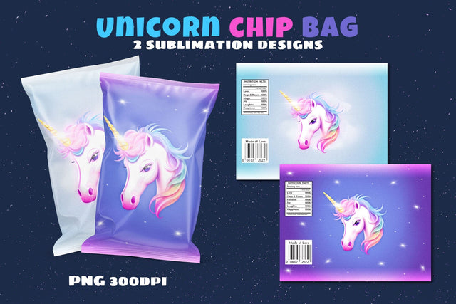 Chip bag template. Chip bag printable. Unicorn sublimation Sublimation Angelina Semenova 