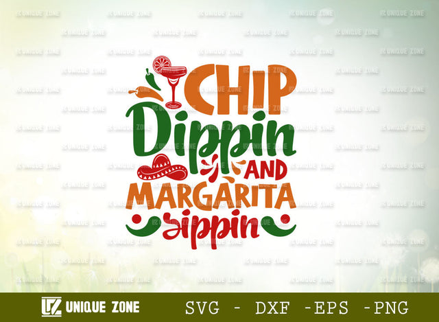 Chip Dippin And Margarita Sippin SVG Cut Fil | Bachelorette Party Svg | Mexican Hat Svg | Sombrero Svg | Spanish Festival Svg | Margarita Lover Svg SVG Unique Zone 