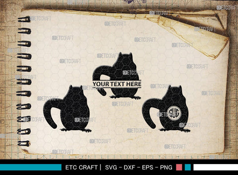 Chipmunk Monogram, Chipmunk Silhouette, Chipmunk SVG, Squirrel Svg, Squirrel Animal Svg, Spine Svg, SB00240 SVG ETC Craft 