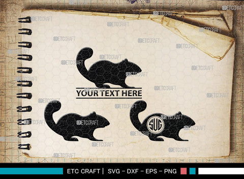 Chipmunk Monogram, Chipmunk Silhouette, Chipmunk SVG, Squirrel Svg, Squirrel Animal Svg, Spine Svg, SB00240 SVG ETC Craft 