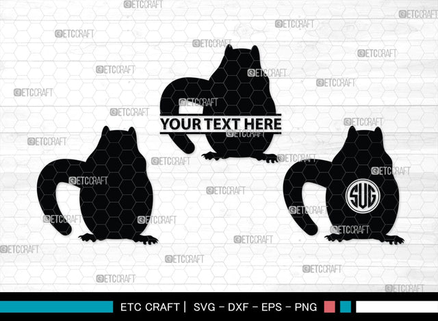 Chipmunk Monogram, Chipmunk Silhouette, Chipmunk SVG, Squirrel Svg, Squirrel Animal Svg, Spine Svg, SB00240 SVG ETC Craft 