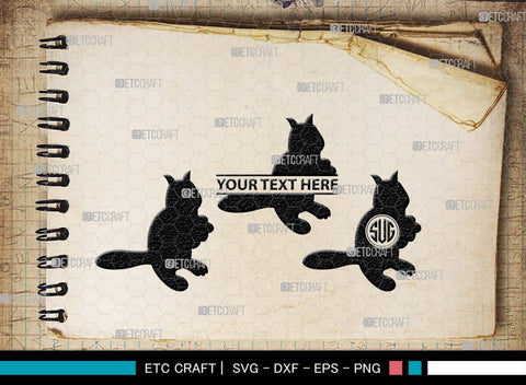 Chipmunk Monogram, Chipmunk Silhouette, Chipmunk SVG, Squirrel Svg, Squirrel Animal Svg, Spine Svg, SB00240 SVG ETC Craft 