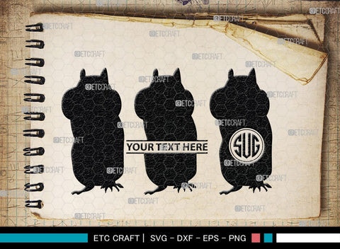 Chipmunk Monogram, Chipmunk Silhouette, Chipmunk SVG, Squirrel Svg, Squirrel Animal Svg, Spine Svg, SB00240 SVG ETC Craft 