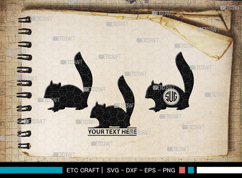 Chipmunk Monogram, Chipmunk Silhouette, Chipmunk SVG, Squirrel Svg, Squirrel Animal Svg, Spine Svg, SB00240 SVG ETC Craft 