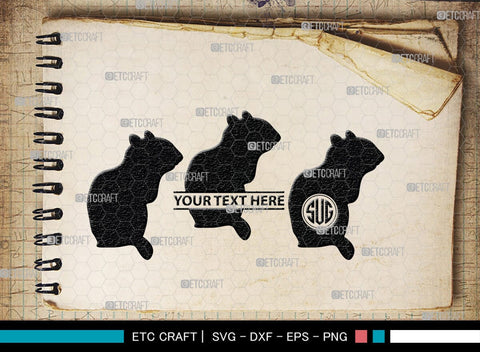 Chipmunk Monogram, Chipmunk Silhouette, Chipmunk SVG, Squirrel Svg, Squirrel Animal Svg, Spine Svg, SB00240 SVG ETC Craft 