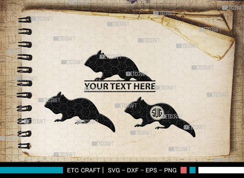 Chipmunk Monogram, Chipmunk Silhouette, Chipmunk SVG, Squirrel Svg, Squirrel Animal Svg, Spine Svg, SB00240 SVG ETC Craft 