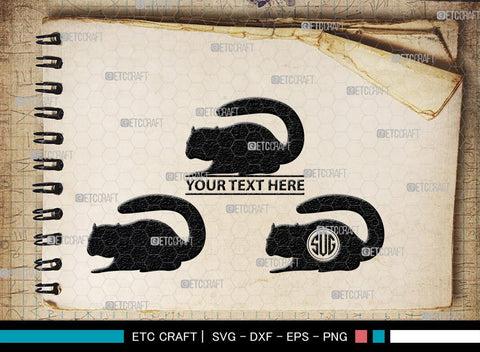 Chipmunk Monogram, Chipmunk Silhouette, Chipmunk SVG, Squirrel Svg, Squirrel Animal Svg, Spine Svg, SB00240 SVG ETC Craft 