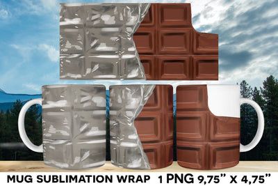 Chocolate bar Mug wrap png Sublimation Natasha Prando 