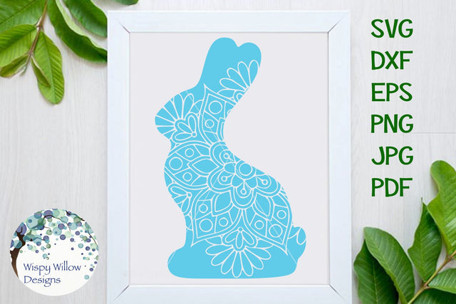 Chocolate Bunny Mandala SVG SVG Wispy Willow Designs 