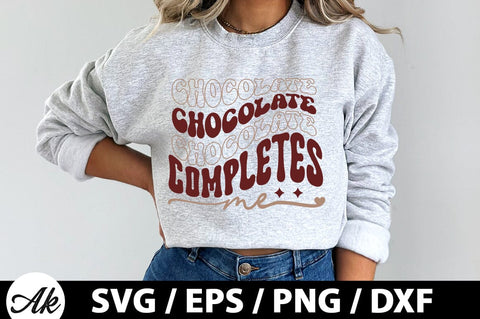 Chocolate completes me Retro SVG SVG akazaddesign 