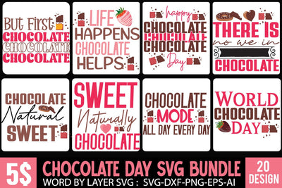 #Chocolate Day SVG Bundle, Happy Chocolate SVG Bundle, World's Chocolate Day SVG bundle , Chocolate Day SVG Cut File, Chocolate CLipart SVG BlackCatsMedia 