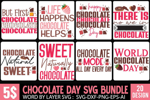 #Chocolate Day SVG Bundle, Happy Chocolate SVG Bundle, World's Chocolate Day SVG bundle , Chocolate Day SVG Cut File, Chocolate CLipart SVG BlackCatsMedia 