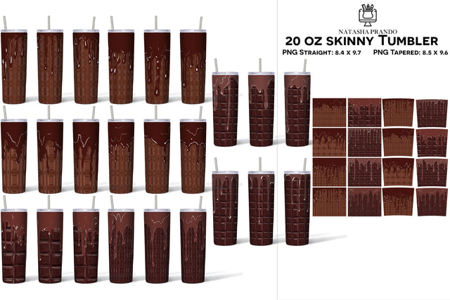 Chocolate drip png, Chocolate Skinny Tumbler wrap png Sublimation Natasha Prando 
