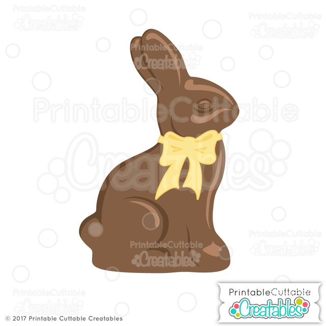 Chocolate Easter Bunny SVG Printable Cuttable Creatables 