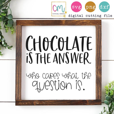 Chocolate Is The Answer SVG CuttingModern 