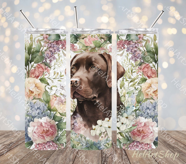 Chocolate Labrador Tumbler PNG Sublimation, SKINNY TUMBLER Sublimation _HelArtShop_ 