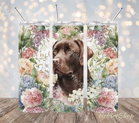 Chocolate Labrador Tumbler PNG Sublimation, SKINNY TUMBLER Sublimation _HelArtShop_ 