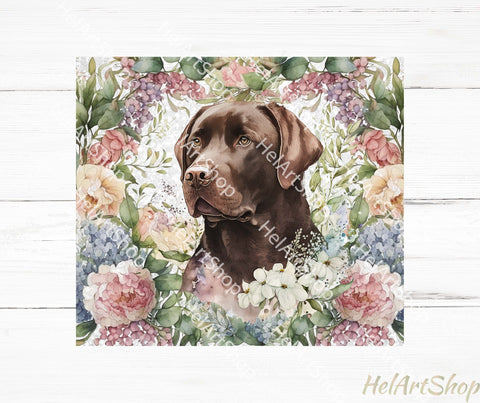 Chocolate Labrador Tumbler PNG Sublimation, SKINNY TUMBLER Sublimation _HelArtShop_ 