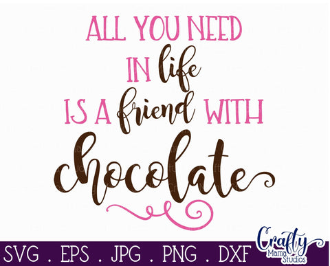 Chocolate Svg - All You Need In Life Is A Friend With Chocolate SVG Crafty Mama Studios 