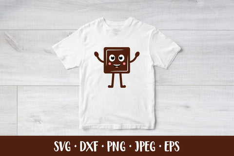 Chocolate SVG. Cute cartoon piece of chocolate character SVG LaBelezoka 